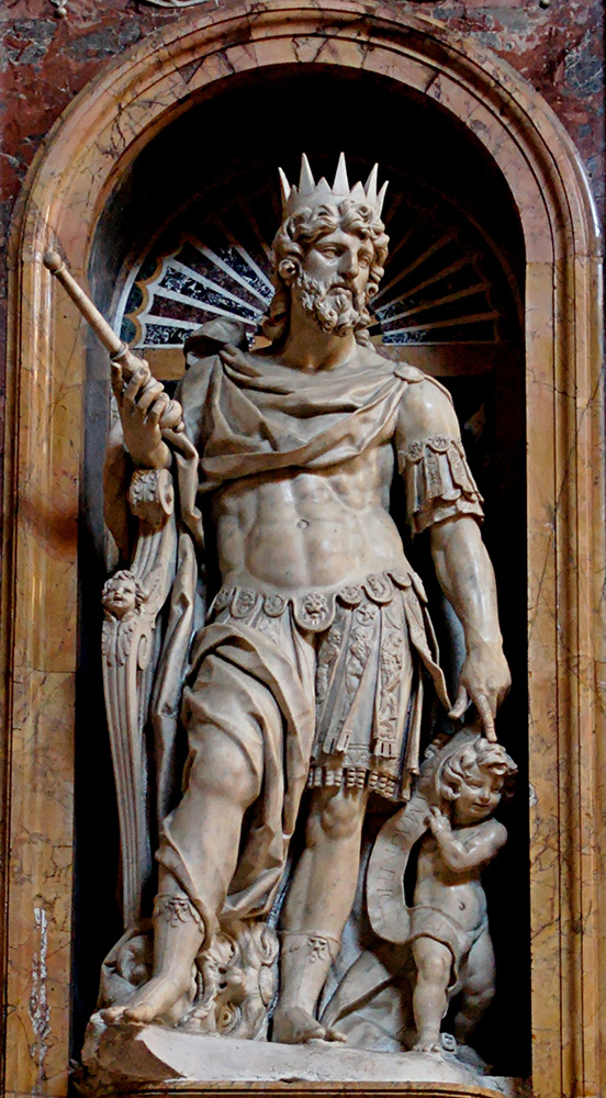Estatua del Rey David, de Nicolas Cordier, actualmente en la capilla de la Basílica de Santa Maria Maggiore, Roma.
