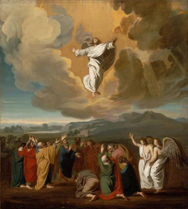 Pintura Ascensão de Jesus ao Paraíso, de John Singleton Copley, 1775, cuja temática é a ressurreição de Jesus.

